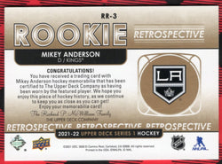 2021-22 Upper Deck Series 1 Rookie Retrospective Rr-3 Mikey Anderson