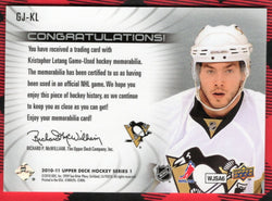 2010-11 Upper Deck Series 1 Ud Game Jersey Gj-Kl Kris Letang