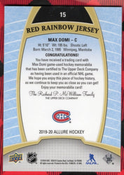 2019-20 Upper Deck Allure Red Rainbow Jersey #15 Max Domi