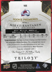 2015-16 Upper Deck Trilogy Rookie Premieres #165 Rookie Rc Mikko Rantanen /499