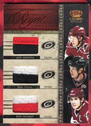 2011 Panini Crown Royale Royal Lineage Card No. 2 Jeff Skinner Eric Staal Ron Francis /50