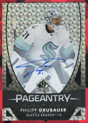2023-24 Upper Deck Sp Authentic Pageantry P-10 Auto Philip Grubauer