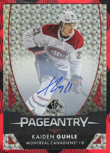2023-24 Upper Deck Sp Authentic Pageantry P-9 Auto Kaiden Guhle