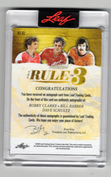 2022 Leaf Art Of Hockey The Rule Of 3 R3-03 Auto Bobby Clarke Bill Barber Dave Schultz /6