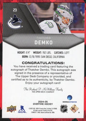 2024-25 Upper Deck Overtime Hockey Auto #23 Auto Thatcher Demko