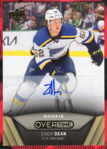 2024-25 Upper Deck Overtime Hockey Rookie Auto #87 Rookie Rc Auto Zach Dean
