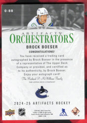 2024-25 Upper Deck Artifacts Orchestrators O-Bb Auto Brock Boeser /25