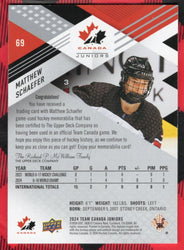 2024 Upper Deck Team Canada Juniors Jersey #69 Matthew Schaefer