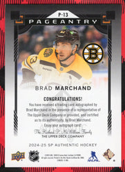2024-25 Upper Deck Sp Authentic Pageantry P-13 Auto Brad Marchand