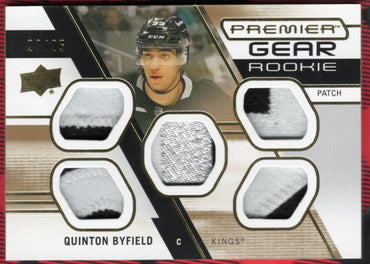 2021-22 Upper Deck Premier Premier Gear Rookie Pgr-Qb Rookie Rc Quinton Byfield /25