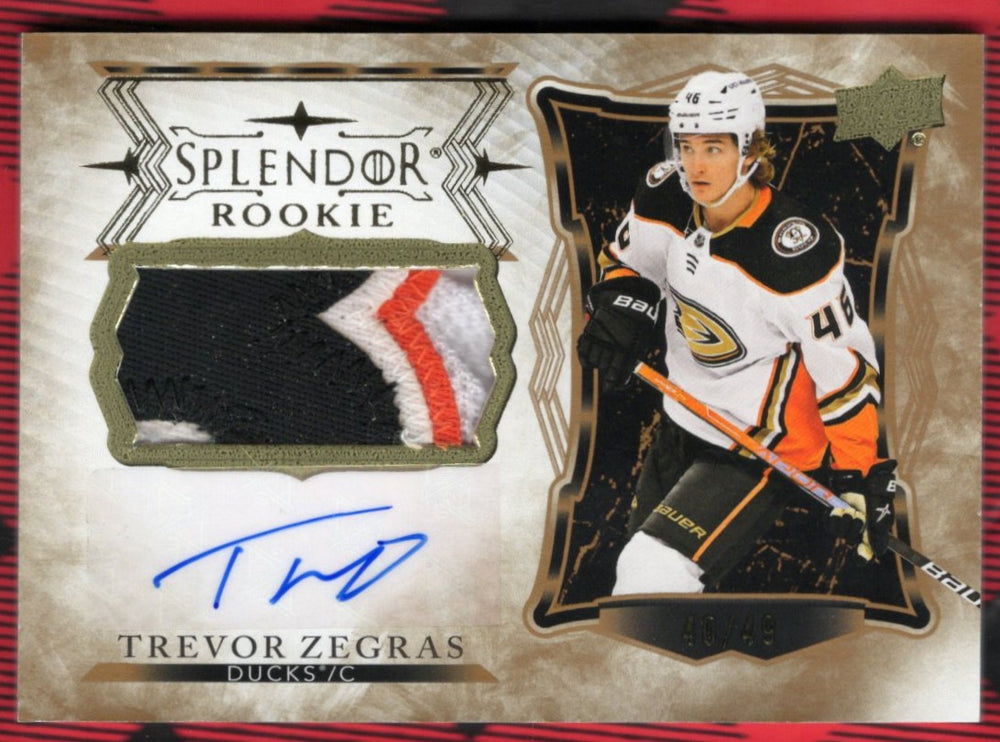 2021-22 Upper Deck Splendor Hockey Splendor Rookie Sp-Tz Rookie Rc Auto Trevor Zegras /49