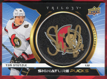 2023-24 Upper Deck Trilogy Hockey Signature Pucks Sp-Ts Auto Tim Stutzle /24
