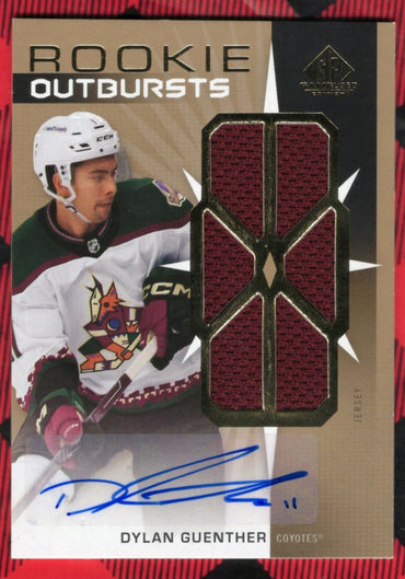 2022-23 Upper Deck Sp Game Used Rookie Outbursts Ro-Dg Rookie Rc Auto Dylan Guenther