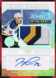 2022-23 Upper Deck Black Diamond Hockey Jewels Of The Draft Vjd-Tt Auto Tage Thompson /49