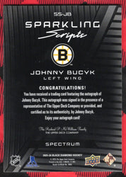 2025-26 Upper Deck Black Diamond Hockey Sparkling Scripts Spectrum Ss-Jb Auto Johnny Buyck /25