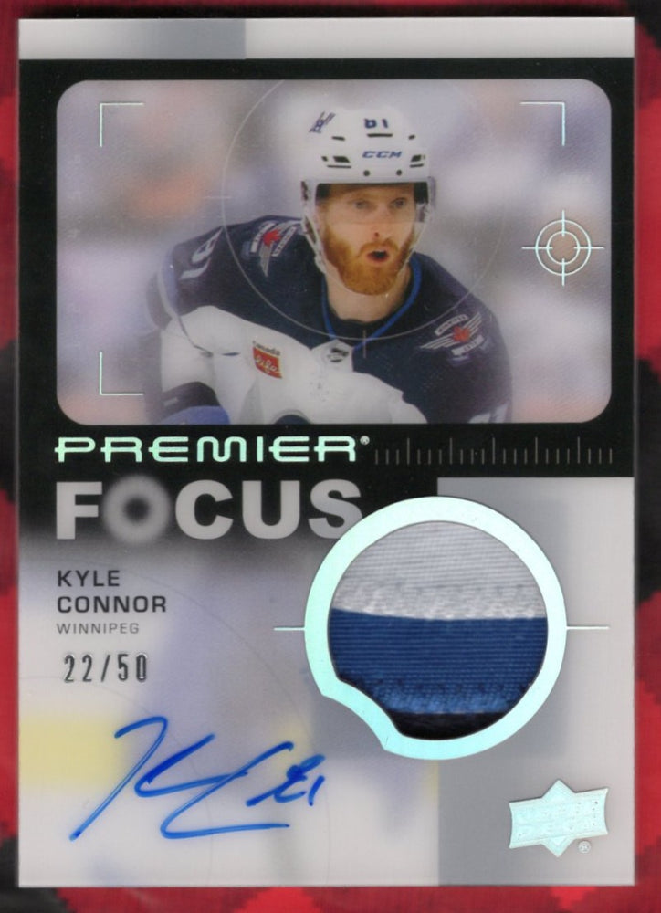 2023-24 Upper Deck Premier Hockey Premier Focus Pfp-Kc Auto Kyle Connor /50