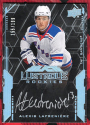 2020-21 Upper Deck Ud Black Lustrous Rookies Ls-Al Rookie Rc Auto Alexis Lafreniere /199