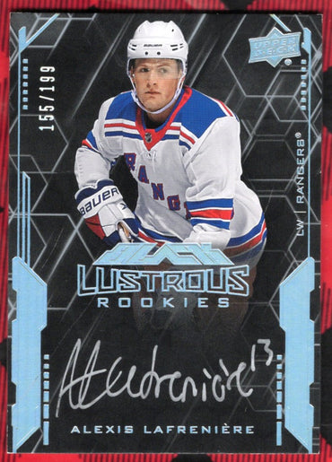 2020-21 Upper Deck Ud Black Lustrous Rookies Ls-Al Rookie Rc Auto Alexis Lafreniere /199