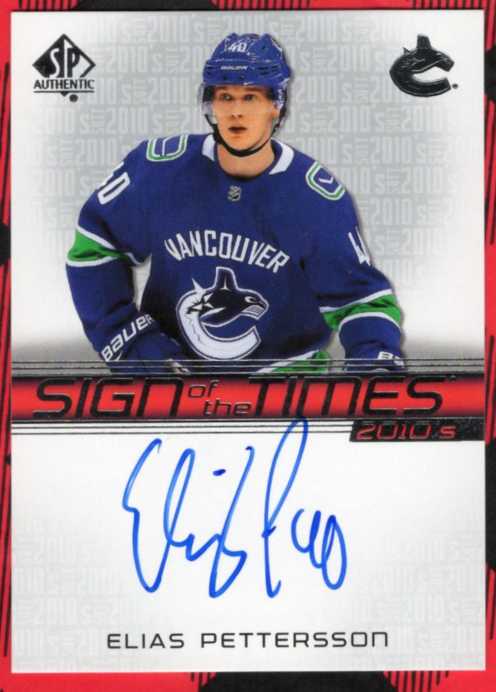 2020-21 Upper Deck Sp Authentic Sign Of The Times 2010'S St10-Ep Auto Elias Petterssoon