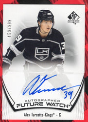 2021-22 Upper Deck Sp Authentic Autographed Future Watch #165 Rookie Rc Auto Alex Turcotte /999