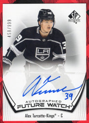 2021-22 Upper Deck Sp Authentic Autographed Future Watch #165 Rookie Rc Auto Alex Turcotte /999