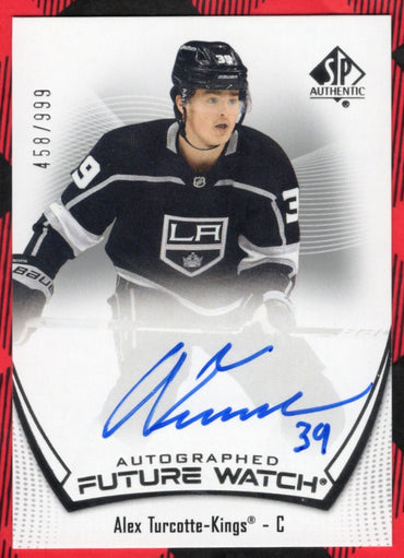 2021-22 Upper Deck Sp Authentic Autographed Future Watch #165 Rookie Rc Auto Alex Turcotte /999