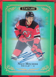 2019-20 Upper Deck Stature Green Auto #66 Auto Nico Hischier (1)/65