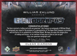 2025-26 Upper Deck Black Diamond Gemography G-We Auto William Eklund /25