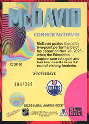 2023-24 Skybox Metal Universe Z Force Rave 12Of50 Connor Mcdavid /399