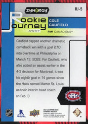2021-22 Upper Deck Synergy Rookie Journey Rj-5 Cole Caufield /399