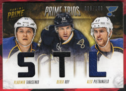 2013-14 Panini Prime Hockey Prime Trios T-Stl Vladmir Tarasenko Derek Roy Alex Pietrangelo /100