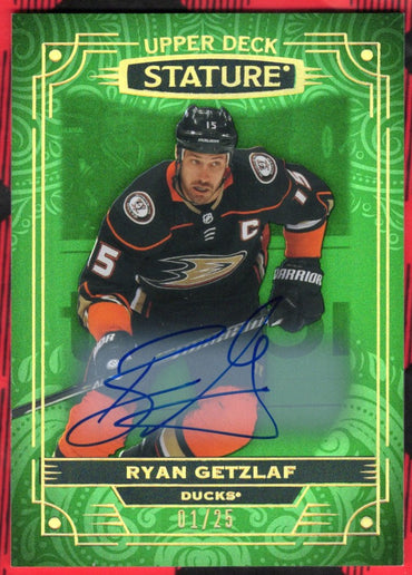 2022-23 Upper Deck Stature Green Hard Auto #24 Auto Ryan Getzlaf (1)/25