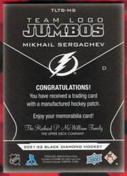 2021-22 Upper Deck Black Diamond Team Logo Jumbos Tltb-Ms Mikhail Sergachev