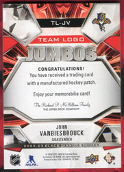 2022-23 Upper Deck Black Diamond Team Logo Jumbos Tl-Jv John Vanbiesbrouck