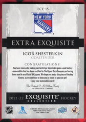 2021-22 Upper Deck Exquisite Collection Extra Exquisite Ece-Is Igo Shesterkin /99