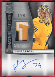2024-25 Upper Deck The Cup Signature Patches Sp-Js Auto Juuse Saros /99