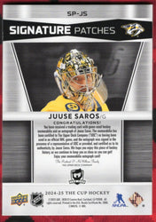 2024-25 Upper Deck The Cup Signature Patches Sp-Js Auto Juuse Saros /99