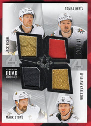 2024-25 Upper Deck Ultimate Collection Ultimate Quad Materials Qm-Ehsk Jack Eichel Tomas Hertl Mark Stone William Karlsson /149