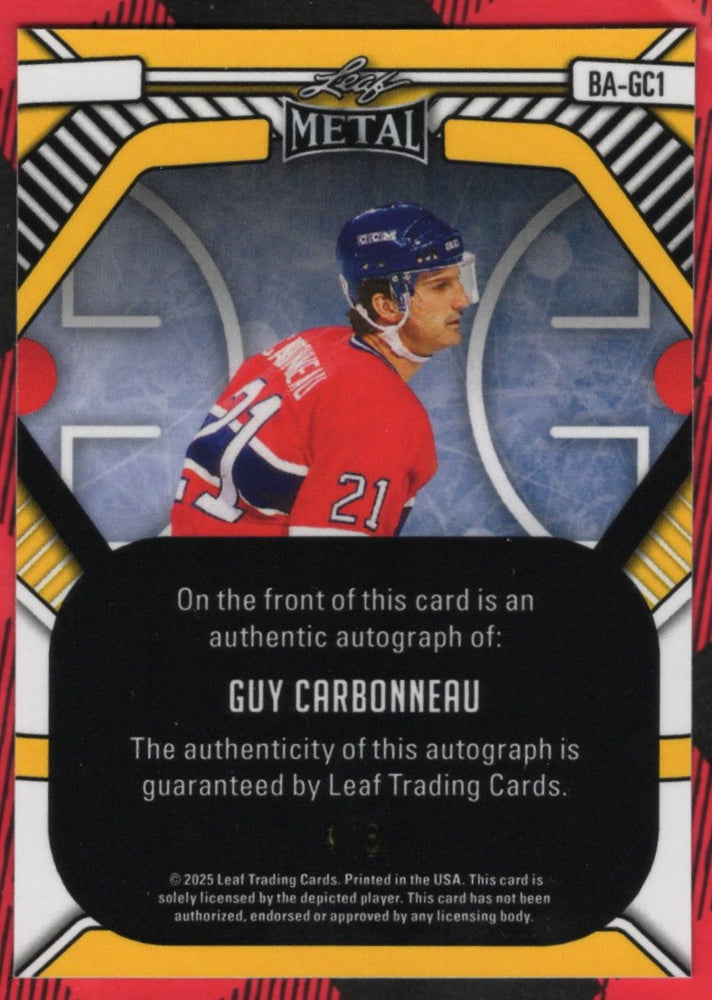 2025 Leaf Metal Blue Auto Aba-Gc1 Auto Guy Carbonneau /8