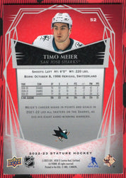 2022-23 Upper Deck Stature Red Photo Variant #52 Timo Meier /11