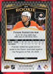 2023-24 Upper Deck Stature Red Rookie #44 Rookie Rc Tyson Foerster /249