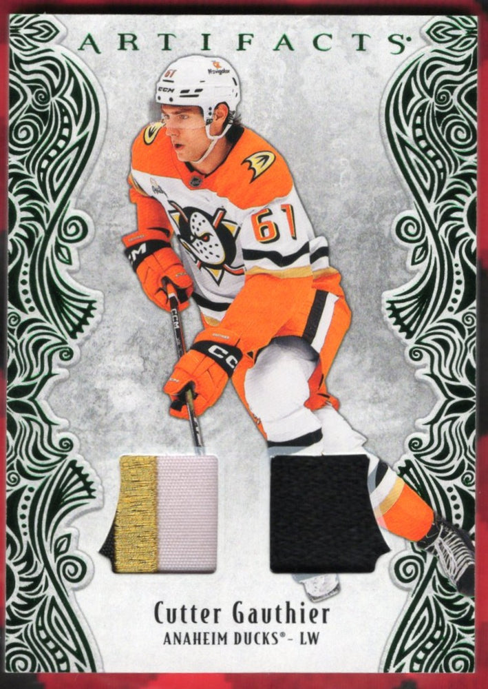 2024-26 Upper Deck Artifacts Emerald Material #16 Cutter Gauthier /65