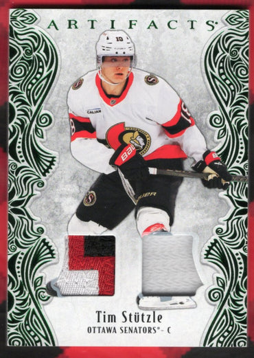 2025-26 Upper Deck Artifacts Emerald Material #56 Tim Stutzle /65