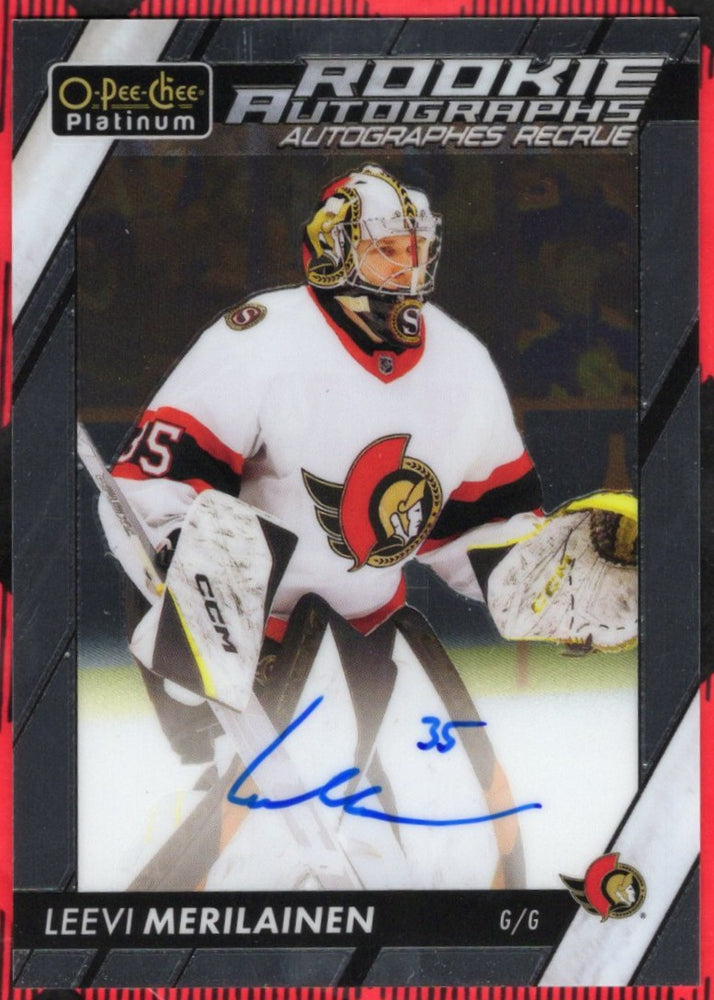 2023-24 Upper Deck O-Pee-Chee Platinum Rookie Autographs R-Lm Rookie Rc Auto Leevi Merilainen