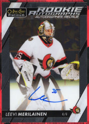 2023-24 Upper Deck O-Pee-Chee Platinum Rookie Autographs R-Lm Rookie Rc Auto Leevi Merilainen