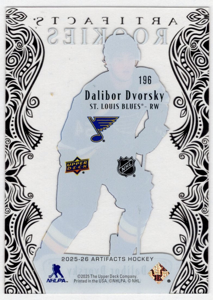 2025-26 Upper Deck Artifacts Artifacts Rookies Clear Cut #196 Rookie Rc Dalibor Dvorsky