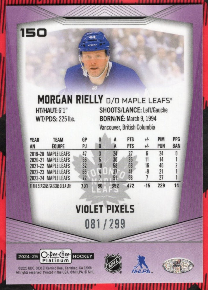 2024-25 Upper Deck O-Pee-Chee Platinum Violet Pixels #150 Morgan Reilly /299