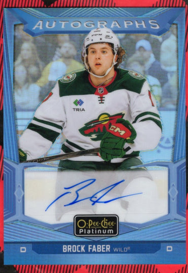 2024-25 Upper Deck O-Pee-Chee Platinum Blue Rainbow Autographs Ba-Bf Auto Brock Faber