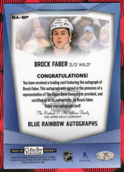 2024-25 Upper Deck O-Pee-Chee Platinum Blue Rainbow Autographs Ba-Bf Auto Brock Faber