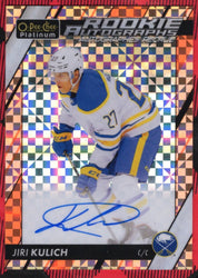 2023-24 Upper Deck O-Pee-Chee Platinum Rookie Autographs Orange Checkers R-Ku Rookie Rc Auto Jiri Kulich /15